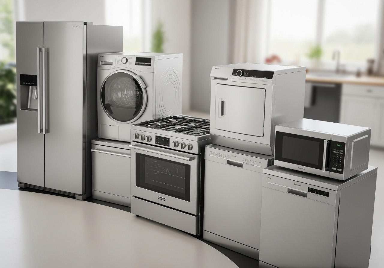 home appliances lined up